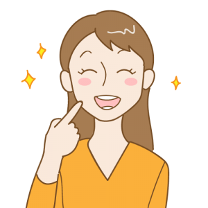 きれいな歯で笑顔の女性